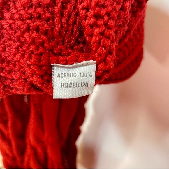 C.C. Red Cable Knit Infinity Scarf - Picture 7 of 7